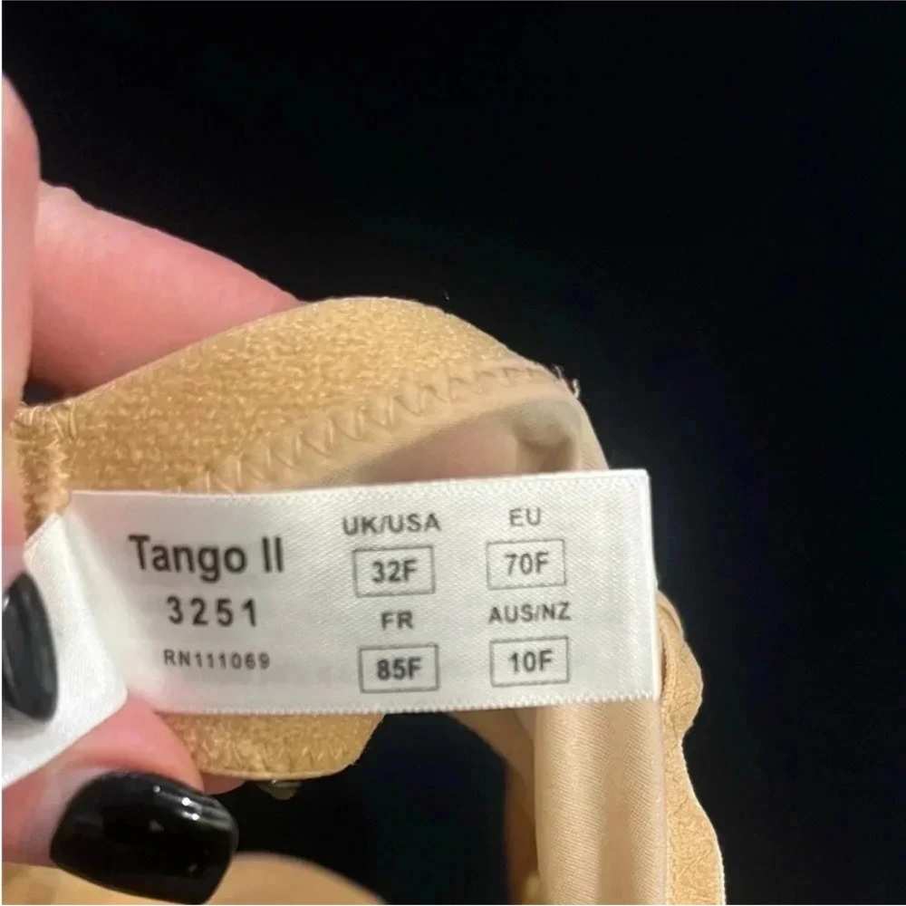 LIKE NEW Panache Tango Bra Beige / Nude Lace Embroidered Underwire Bra 32F (3D) - Picture 4 of 9